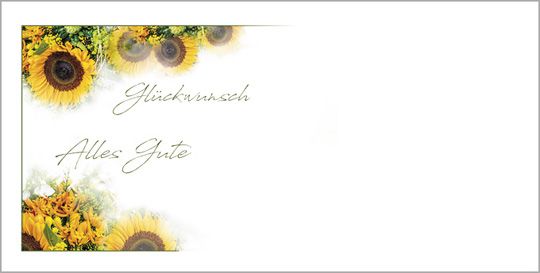 Sonnenblumenglück Kuvert ohne Fenster